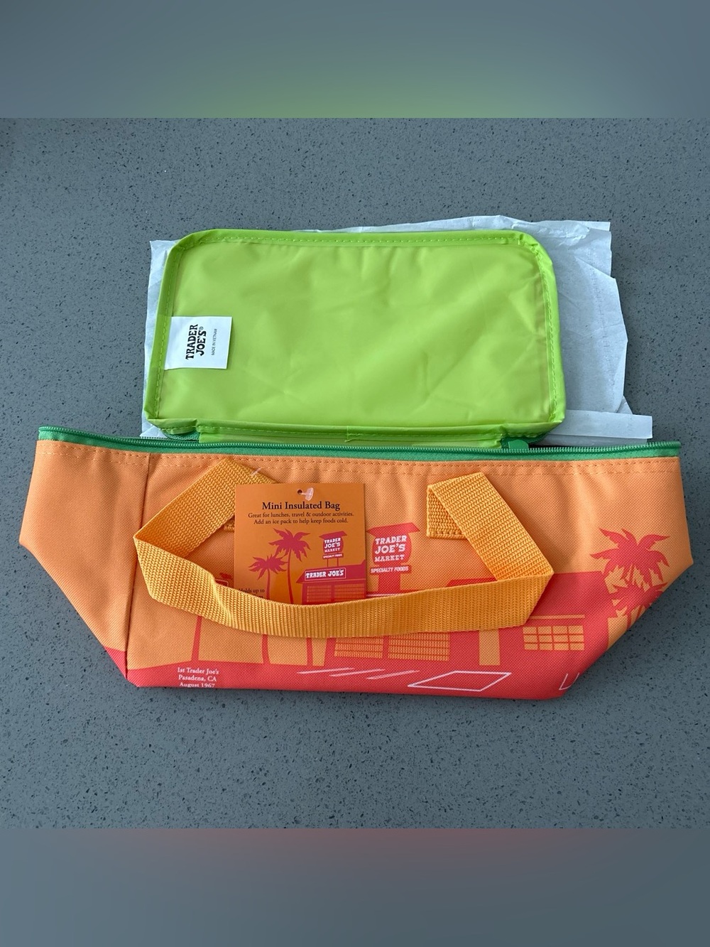 Trader Joe's Orange & Lime Mini Insulated Tote Bag